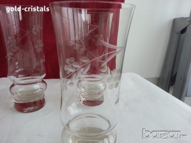 кристални чаши гравирани, снимка 5 - Антикварни и старинни предмети - 19802906
