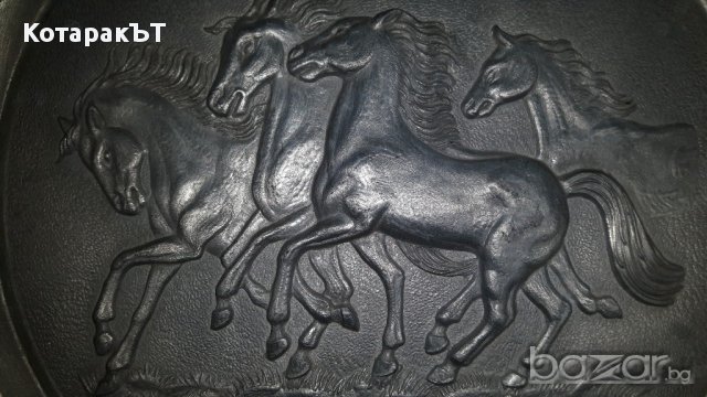 Релефни пана - Коне /цв.метал/ - Лот 3 бр., снимка 3 - Антикварни и старинни предмети - 14486555