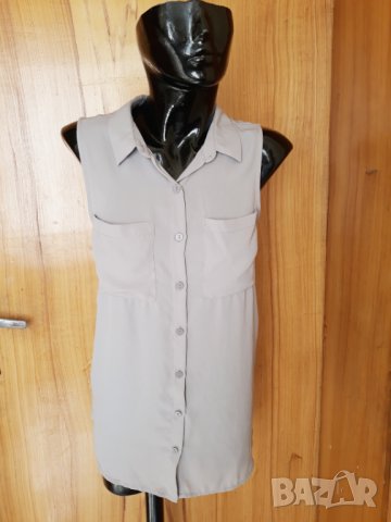Сива риза без ръкав от шифон С, снимка 1