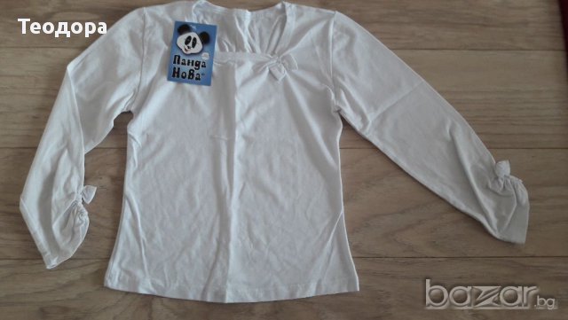 Нова бяла блузка 110размер, снимка 1 - Детски Блузи и туники - 16816746