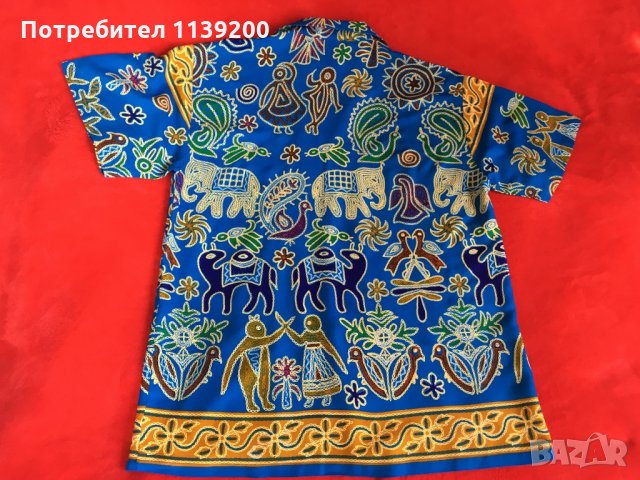 Мъжка лятна пъстра риза къс ръкав от Тайланд  М L, снимка 5 - Ризи - 25727734