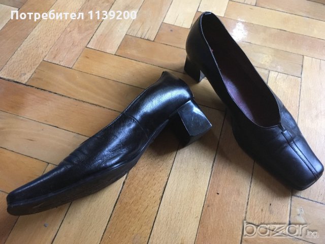Go Max 37 черни дамски обувки естествена кожа, снимка 2 - Дамски обувки на ток - 20560900