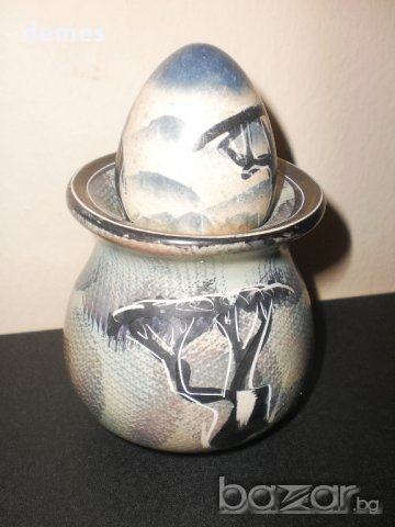 Декоративно яйце с поставка , изработено от сапунен камък, снимка 7 - Декорация за дома - 17622317