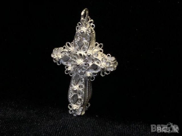 Филигранен двустранен кръст, снимка 1