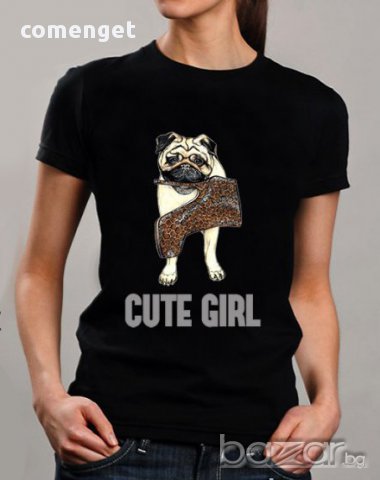 Ново! Страхотна дамска тениска Cute Dog! Поръчай тениска С Твоя Снимка!