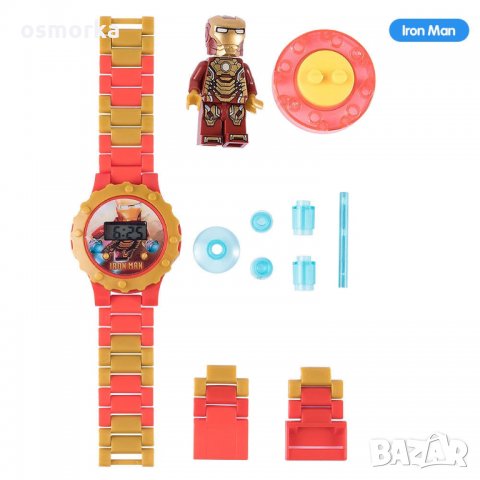 Детски часовник с играчка фигурка тип Лего Iron man
