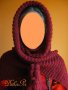 Комплект - плетени ръкавици и шал ,,Зима в бордо", снимка 2