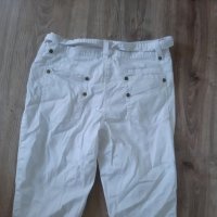 Бял панталон дамски с колан , снимка 4 - Панталони - 25865688