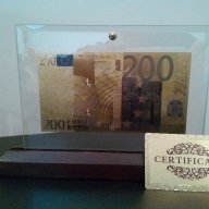 Банкноти сувенири 200 златни евро банкноти със сертфикат идеалните подаръци, снимка 1 - Декорация за дома - 16978219