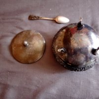 посребрена метална захарница арт деко, снимка 4 - Антикварни и старинни предмети - 23042738
