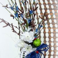 Плетена ваза с пролетна аранжировка, снимка 6 - Вази - 24375240