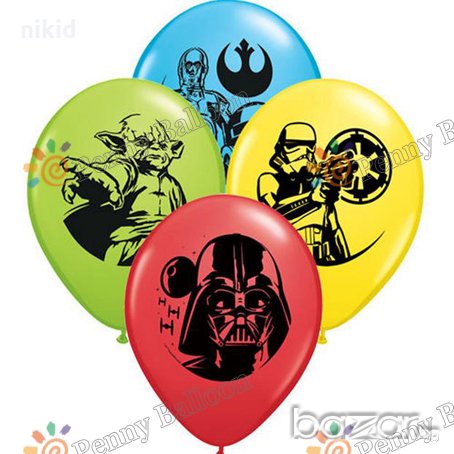 Star Wars Междузвездни войни 4 бр латекс балони балон парти рожден ден , снимка 1