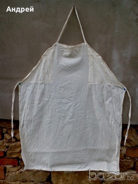 Стара престилка от домашно платно, снимка 1