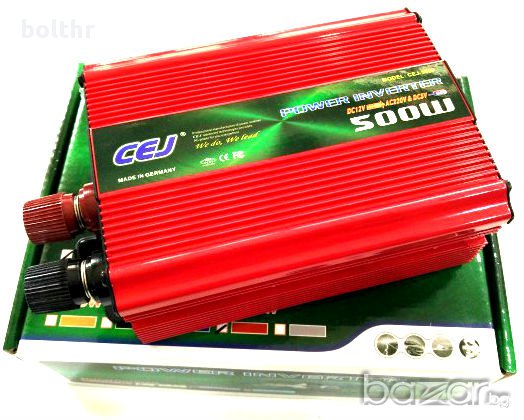 Висококачествен Инвертор на напрежение CEJ 12V - 220V 500W, снимка 1