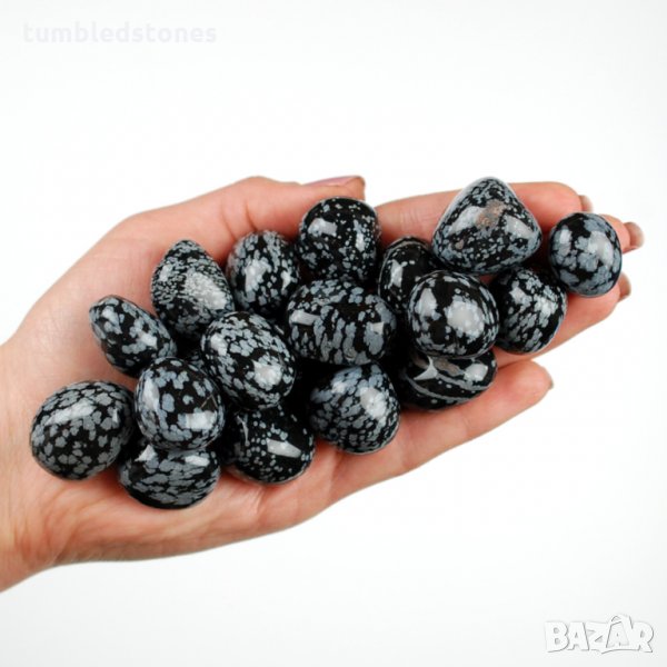 Снежен обсидиан със сферична форма, Обсидиан, Снежен обсидиан, снимка 1