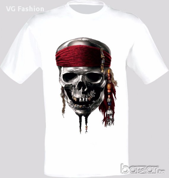 Череп Карибски Пирати Skull Caribbean Pirates Тениска Мъжка/Дамска S до 2XL, снимка 1