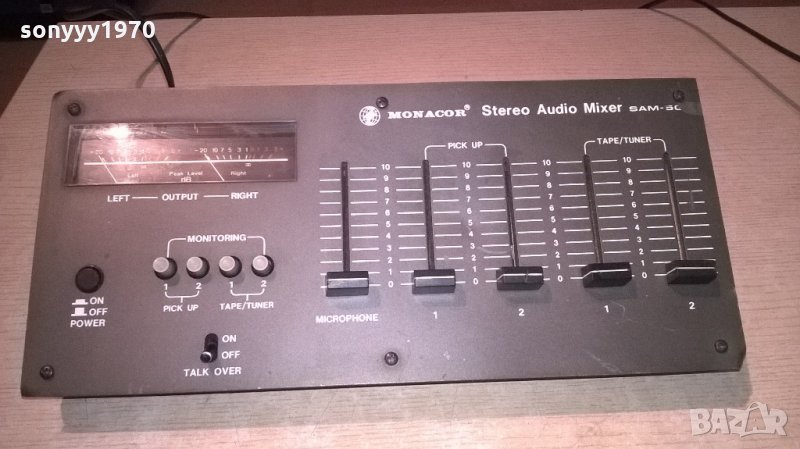 monacor stereo audio mixer sam-50 made in taiwan, снимка 1