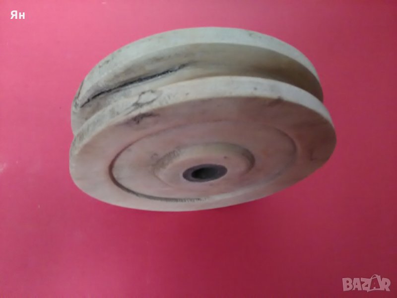 Старо Дървено Колело с Метална/Бронзова Втулка-17см/4.5см, снимка 1