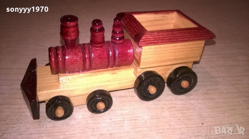 ретро локомотив-дървен-за колекция-14х6х6см, снимка 1