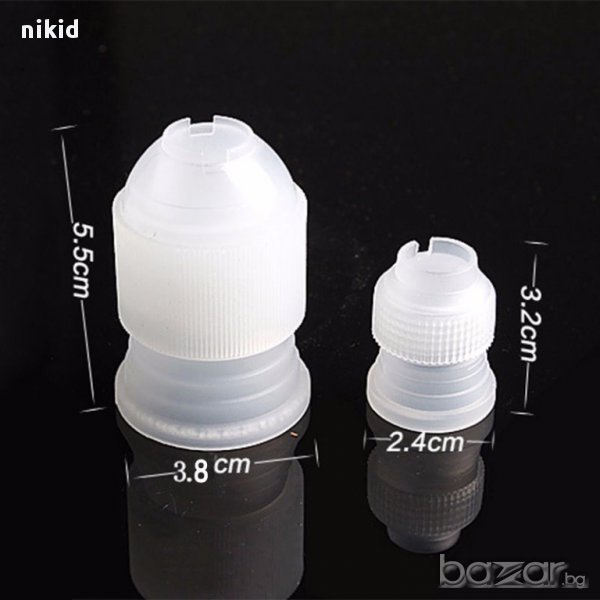 2 размера адаптор конвертор пръстен съединител за пош шприц украса за торта сладки украса, снимка 1