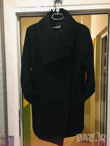 Черно палто SAM EDELMAN,60% вълна, снимка 1 - Палта, манта - 24768995