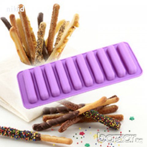 10 пръчки пръчици пурички силиконов молд форма лед шоколад и др., снимка 2 - Форми - 9184962