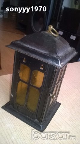 Фенер-метален-17х10х10см-внос швеицария, снимка 11 - Антикварни и старинни предмети - 17868797