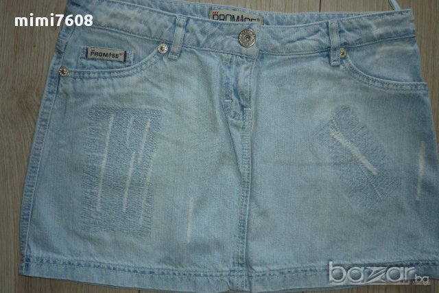 къса дънкова пола, снимка 2 - Поли - 11326863