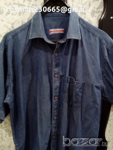         Нова мъжка дънкова риза къс ръкав