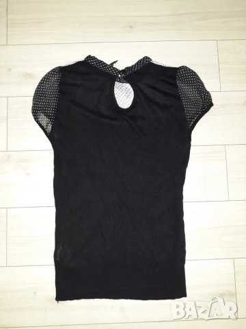 Детска блуза черно и бяло с панделка марка Devided, снимка 2 - Детски Блузи и туники - 23712655