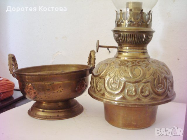 Стара лампа от месинг, снимка 12 - Антикварни и старинни предмети - 25412904