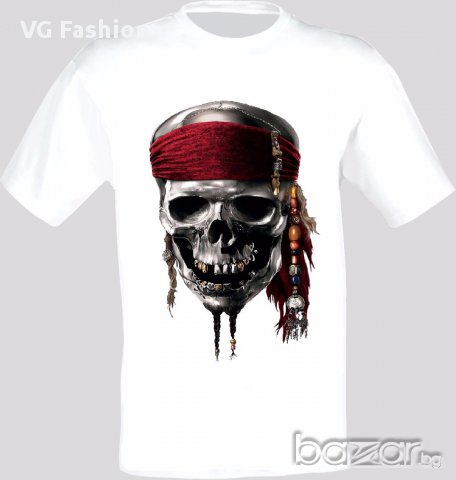 Череп Карибски Пирати Skull Caribbean Pirates Тениска Мъжка/Дамска S до 2XL, снимка 1 - Тениски - 14364894