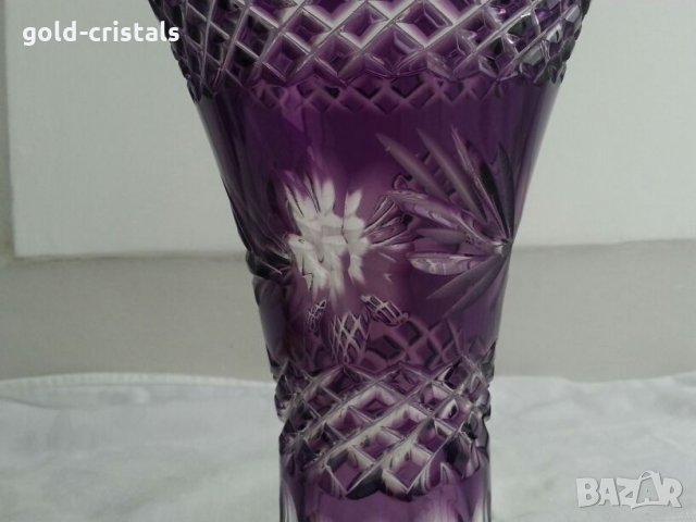 Кристална ваза цветен кристал, снимка 6 - Антикварни и старинни предмети - 23822279