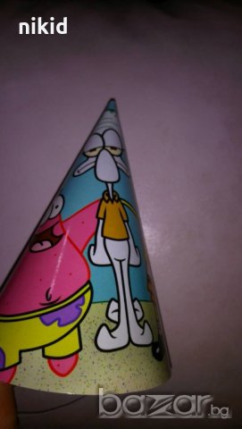 Спондж боб Sponge Bob Спонджбоб SpongeBob  картонена малка парти шапка шапки рожден ден, снимка 2 - Кухненски принадлежности - 20645503