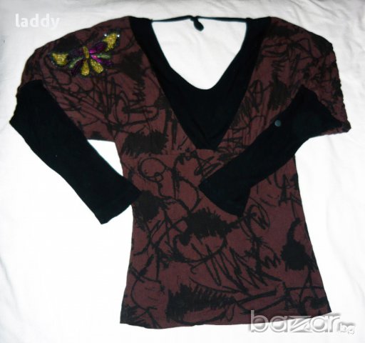 Блуза с пеперуда, снимка 1 - Блузи с дълъг ръкав и пуловери - 13884718
