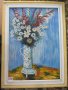 Автентична картина "Ваза с гладиоли и лилии", снимка 1 - Картини - 24741798