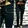 Дамски черни дънки с капси Pause Jeans 231074, снимка 5
