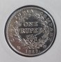 Монета  Британска Индия 1 Рупия 1835 г. Крал Уилям IIII - UNC, снимка 1