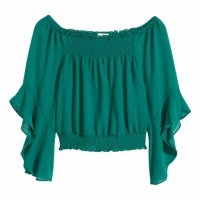 Блуза H&M в зелено-намаление!, снимка 1 - Блузи с дълъг ръкав и пуловери - 19018721