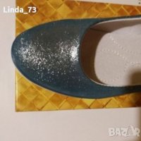 Дам.обувки-/ест.кожа/-№40-цвят-Blue silver/брокатен ефект/., снимка 6 - Дамски ежедневни обувки - 22329587