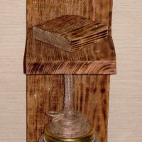 Уникална, ръчно изработена, стенна дървена битова лампа / осветление за механа ретро / винтидж, снимка 2 - Лампи за стена - 19120979