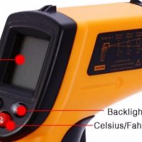 🤒🔥 Инфрачервен Лазерен LCD термометър с батерии (Безконтактен) (-50ºC~380ºC), снимка 4 - Други - 21493719