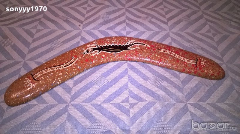 Throuwing boomerang hand crafted in australia-35/5см-внос швеицария, снимка 1