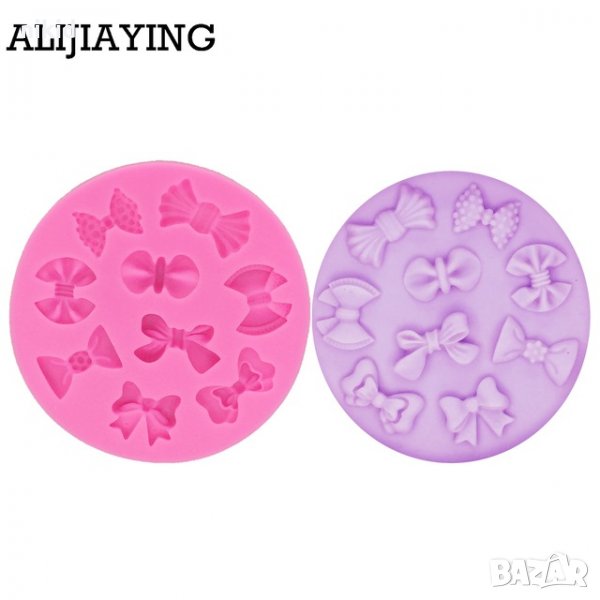 9 малки различни панделки силиконов молд форма декорация торта фондан бисквитки украса, снимка 1