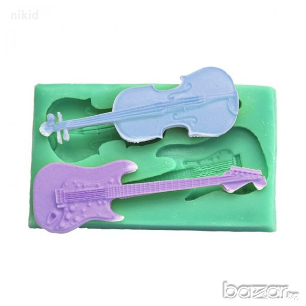 2 китари китара силиконов молд форма за декорация и украса торта фондан шоколад тесто, снимка 1