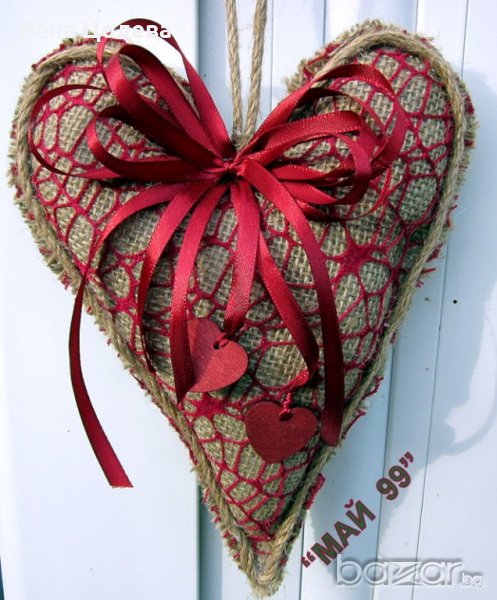 Сърце от зебло и мрежа за подарък, снимка 1