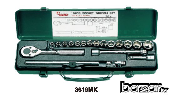 Гедоре 3/8" к-т 19 бр. /6-21мм./хром ванадий, снимка 1
