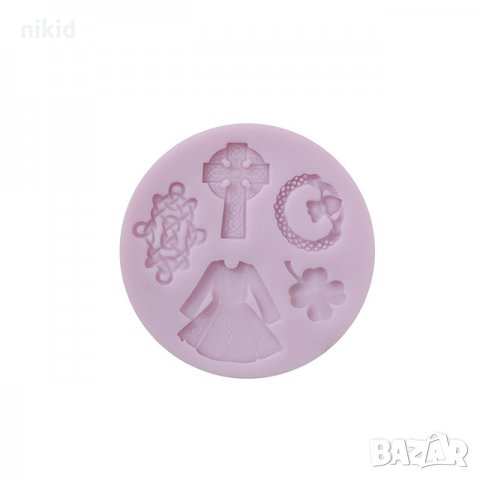 Рокля кръст детелина силиконов молд форма декорация и украса торта фондан шоколад мъфини