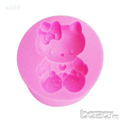 коте кити Hello Kitty силиконов молд форма за украса торта с фондан шоколад, снимка 3 - Форми - 15667669