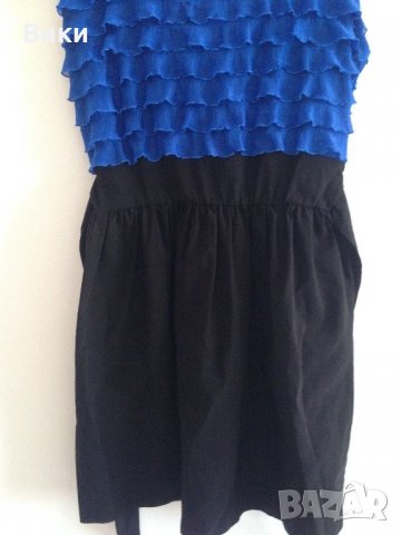 Красива рокля в черно и синьо, снимка 5 - Рокли - 22504508